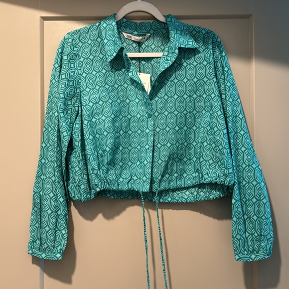 TIED PRINTED BLOUSE - Picture 2 of 2